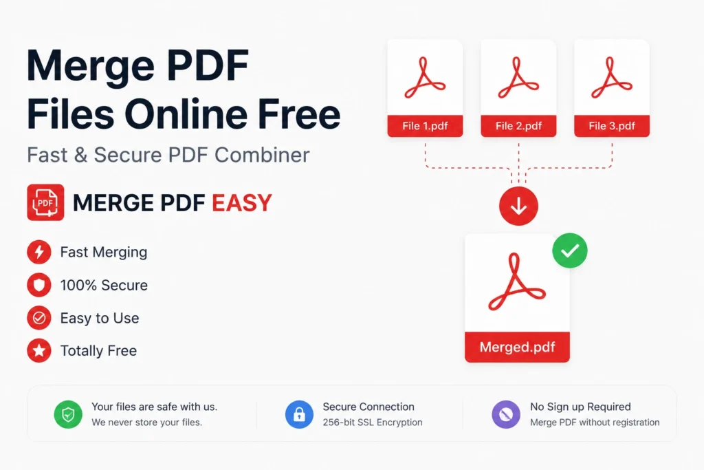 Merge PDF Files Online Free – Fast & Secure PDF Combiner | Merge PDF Easy